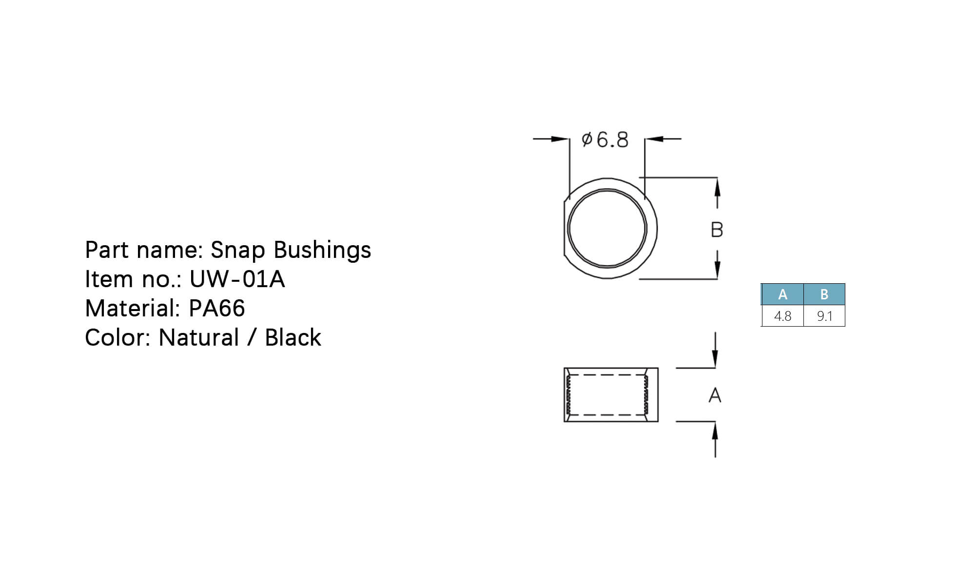 Snap Bushings UW-01A